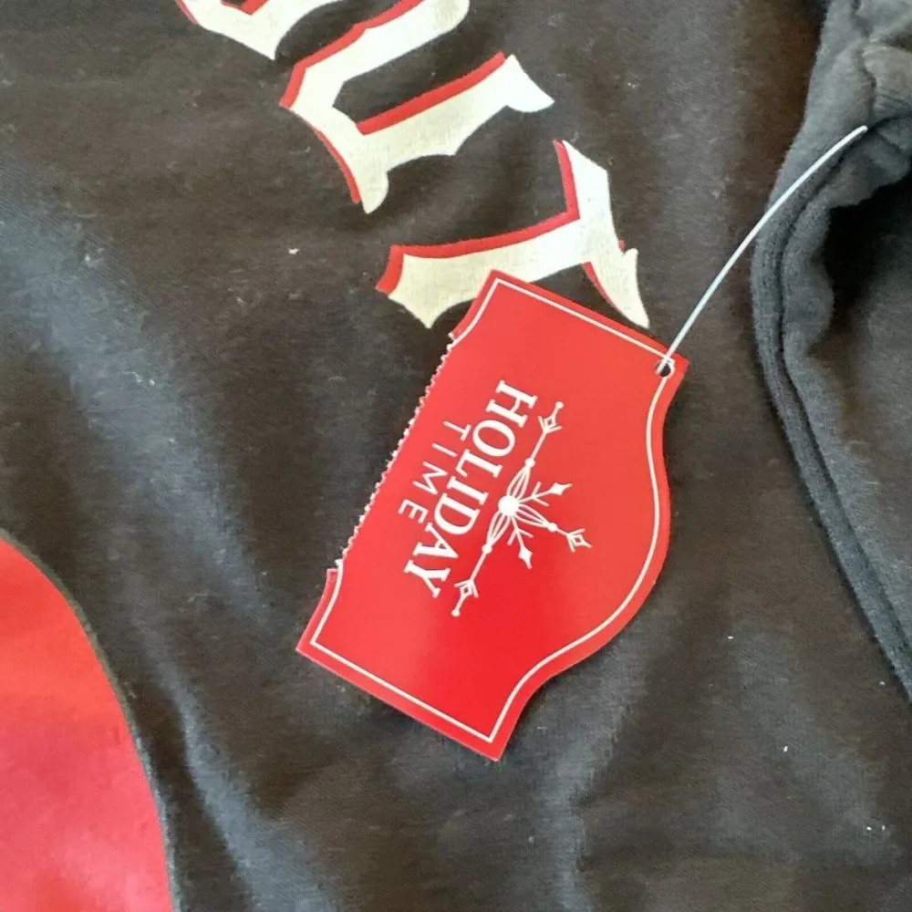 Rebel Without A CLAUSE Long Sleeve Black Christmas Sweatshirt Size L - Picture 4 of 5